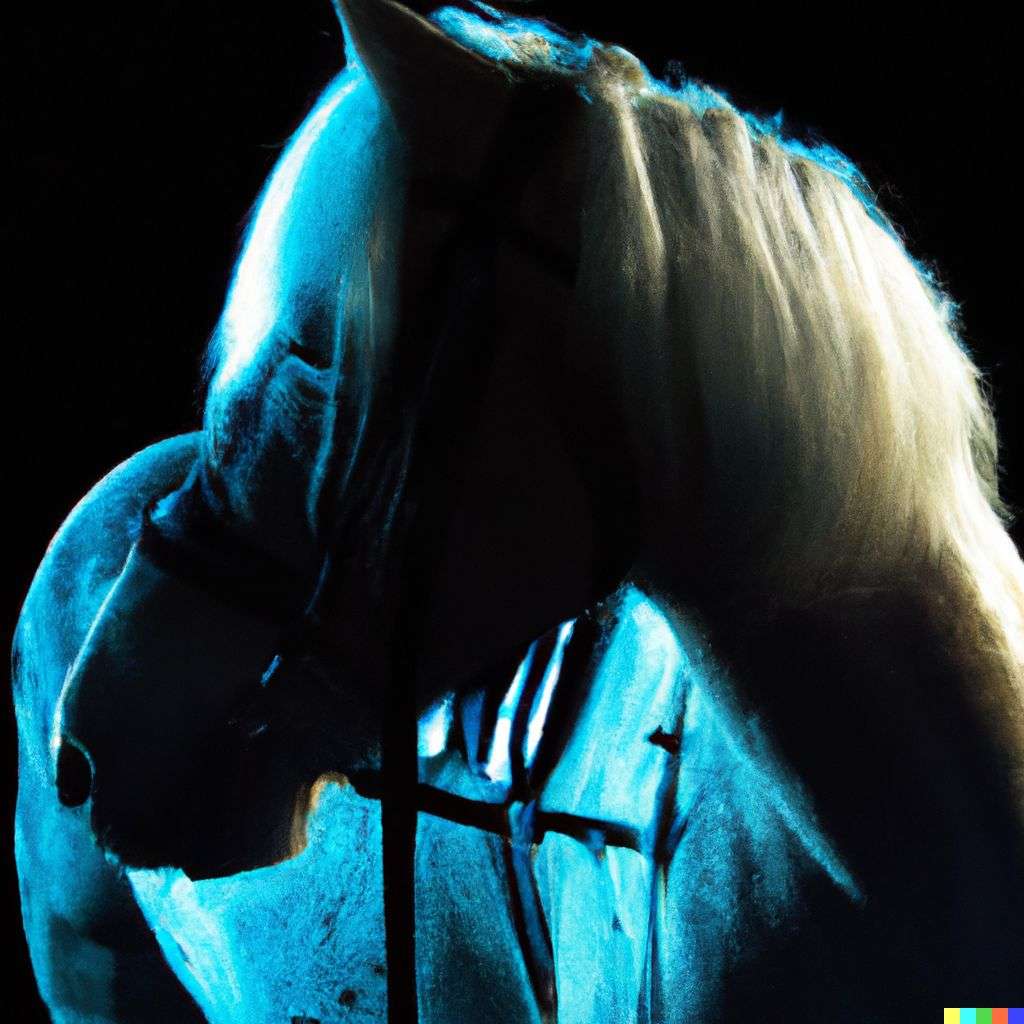 a horse, photograph, colorful lighting